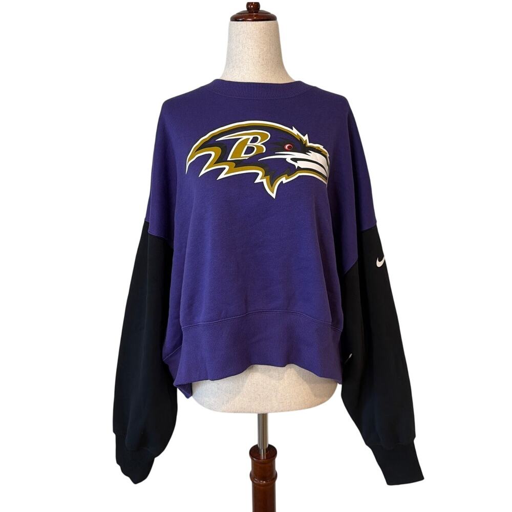 NWT Nike Baltimore Ravens Crewneck Sweatshirt, Purple and Black, Women's Medium